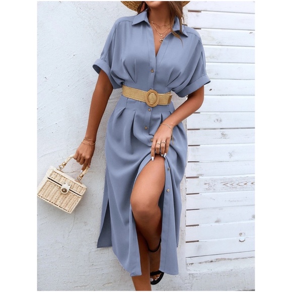 Boho Button up Minimalist Shirt Dress - Picture 4 of 16